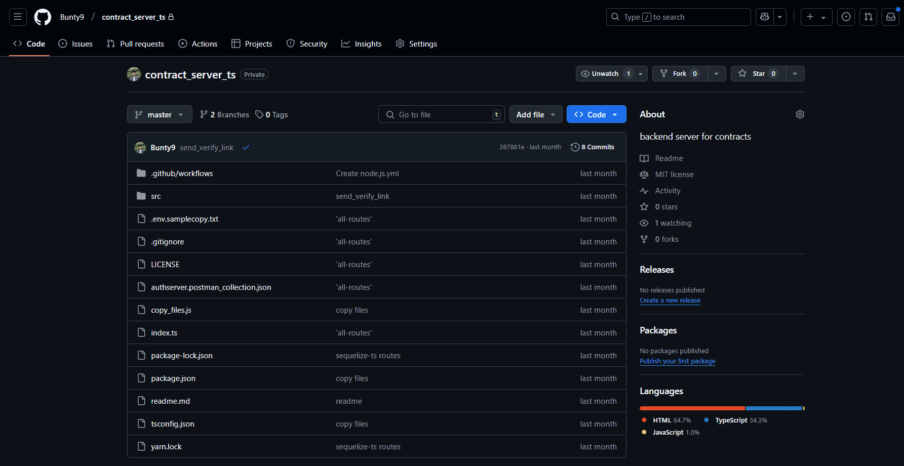 Typescript Contracts Server