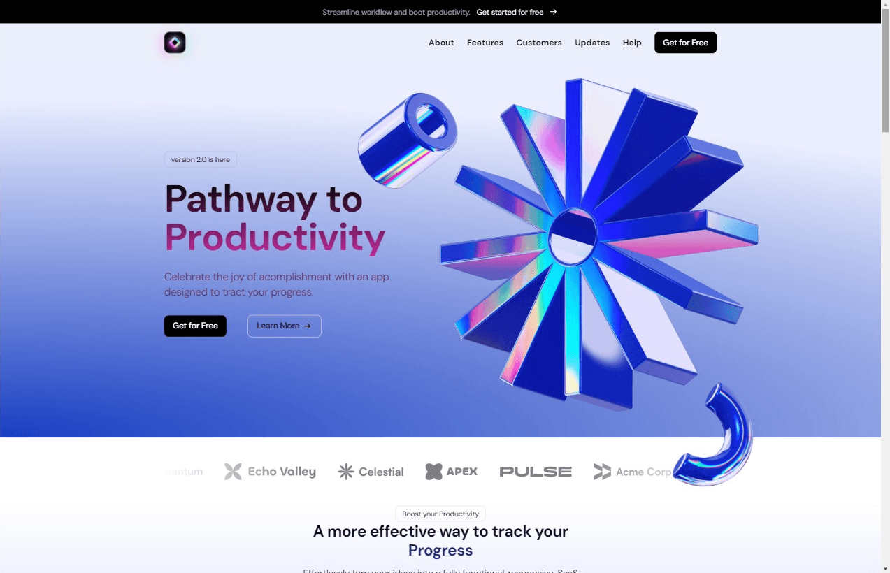 Light Saas Landing Page